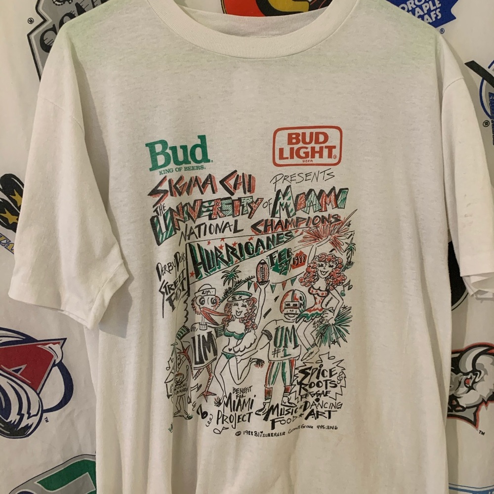 1988 SIGMA CHI Miami Hurricanes class tee